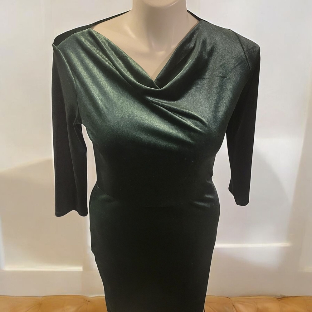 H&M Elegant Green Valour Women's Dress Size L - Picture 2 of 2